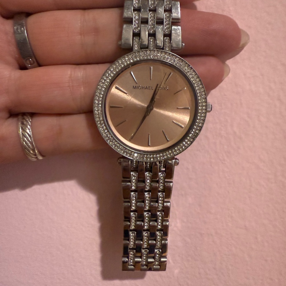 Michael Kors Two-Tone Silver and Rose Gold Watch - Picture 2 of 7